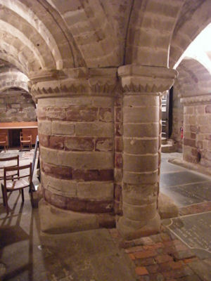 Warwick Church Pillars in Crypt